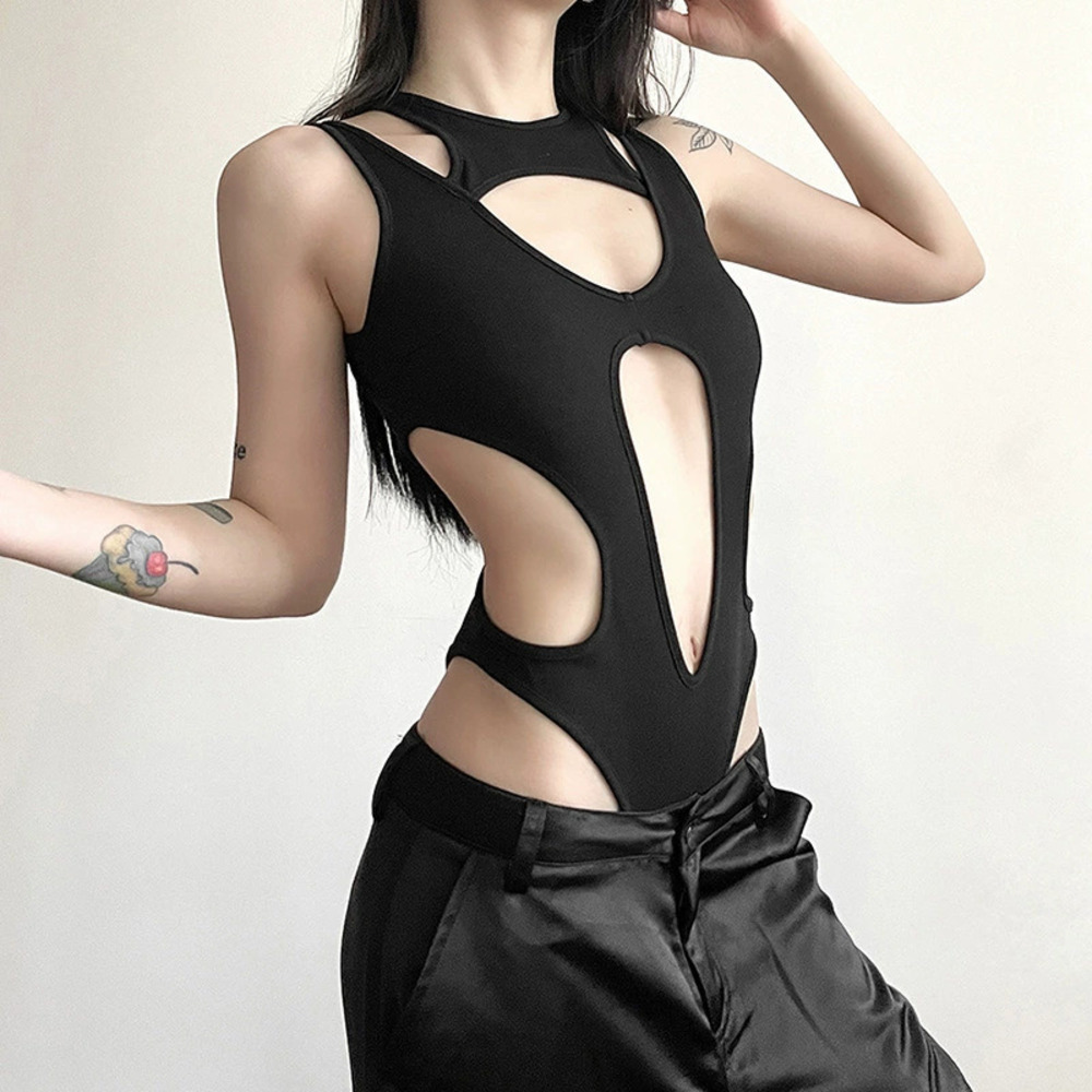 Zara Spring Girl Hollow Out Slim Fit Patchwork Bodysuit